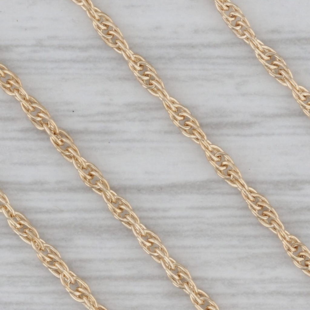 Gray 22.5" 1.3mm Rope Chain Necklace 14k Yellow Gold