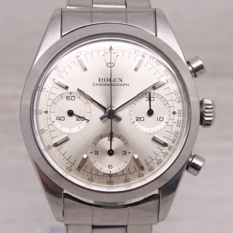 Vintage 1966 Rolex Chronograph 6238 Pre Daytona Mens 36mm Steel Watch ORIGINAL