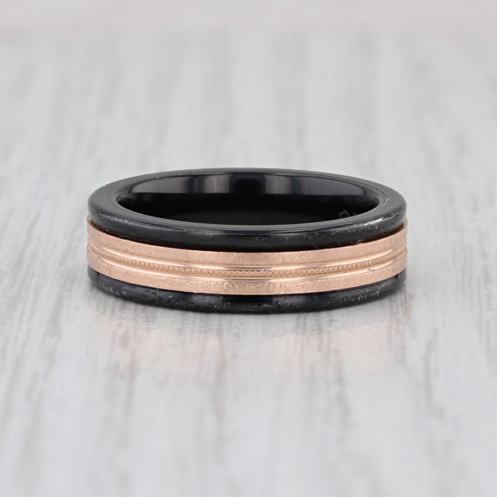 Triton Men's Wedding Band Tungsten Carbide 14k Rose Gold Size 7.5 Ring