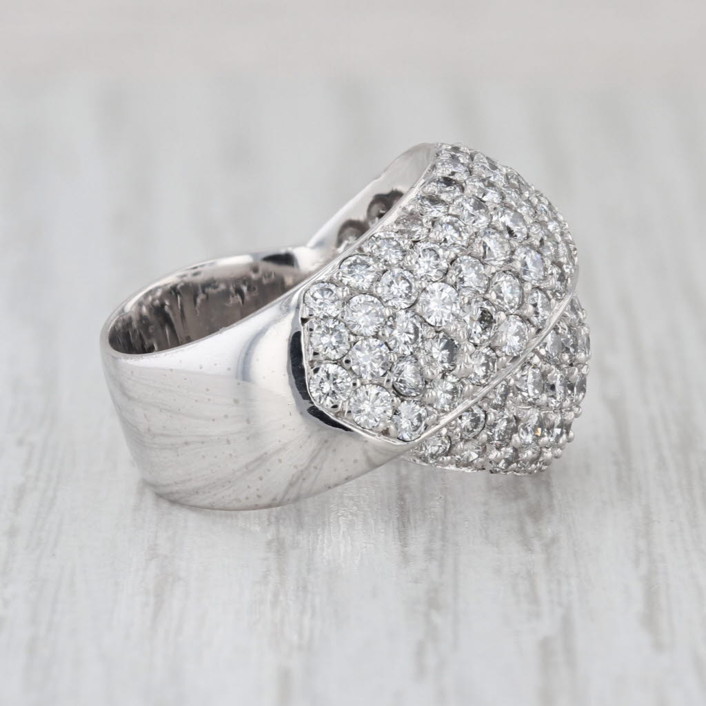 4.25ctw Diamond Pave Overlay Ring 14k White Gold Size 7 Cocktail