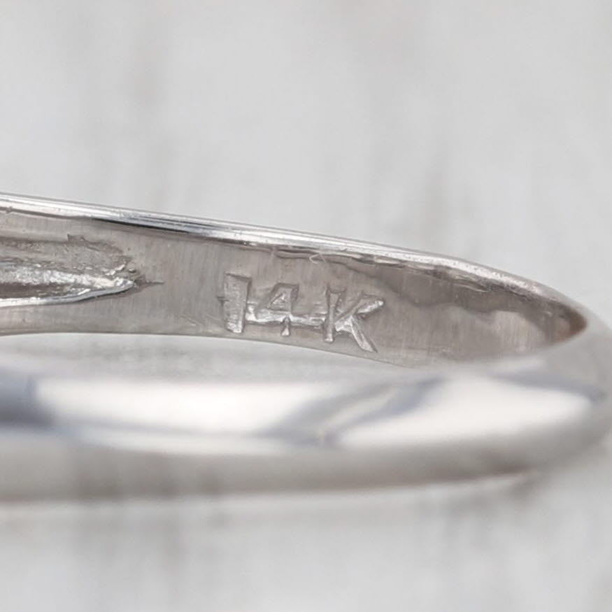 Vintage 0.39ctw Diamond Wedding Band 14k White Gold Size 5.75 Stackable Ring