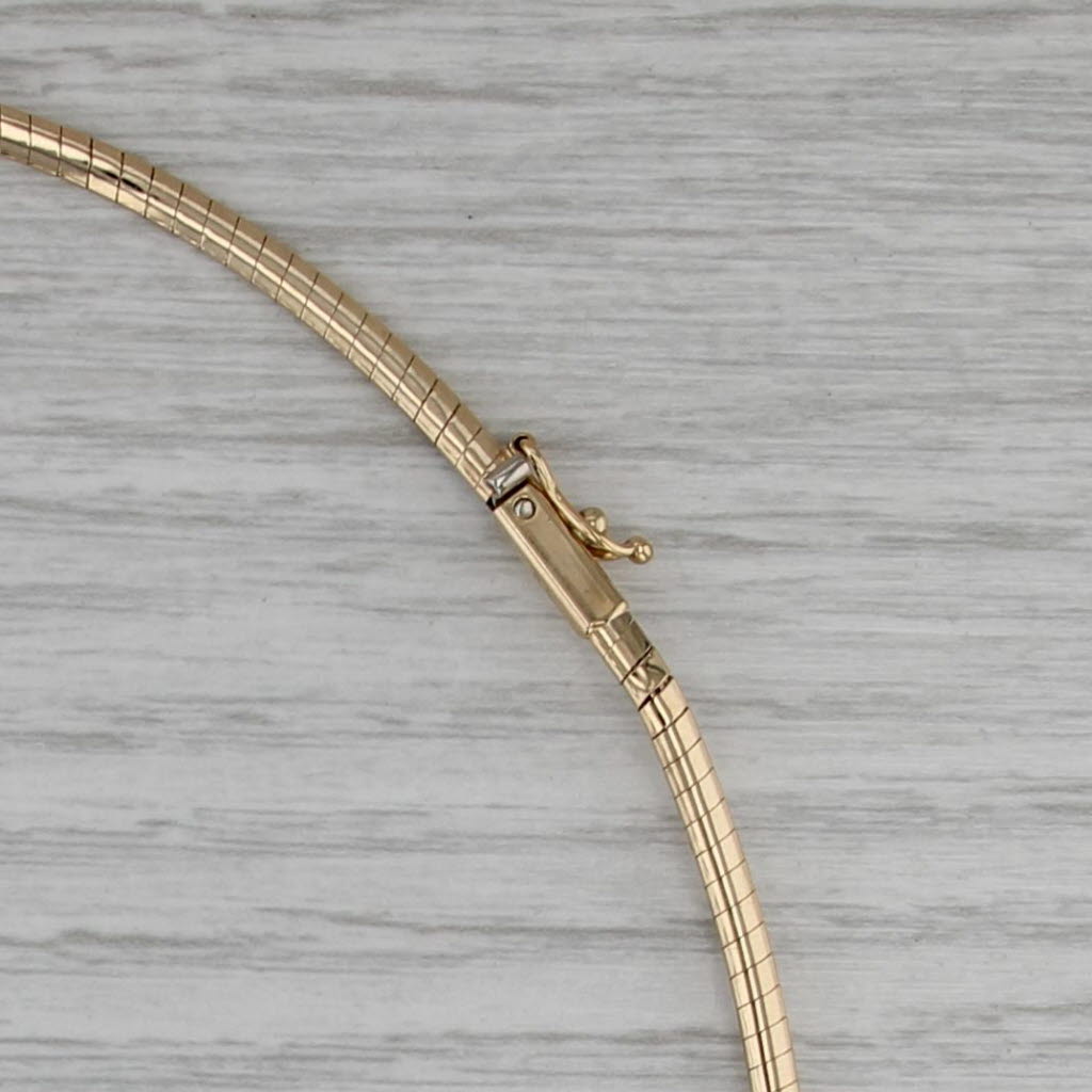 0.90ctw Trillion Diamond V Omega Chain Necklace 14k Yellow Gold 16.75"