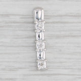 Light Gray Diamond Journey 3-Stone Pendant 10k White Gold Small Drop