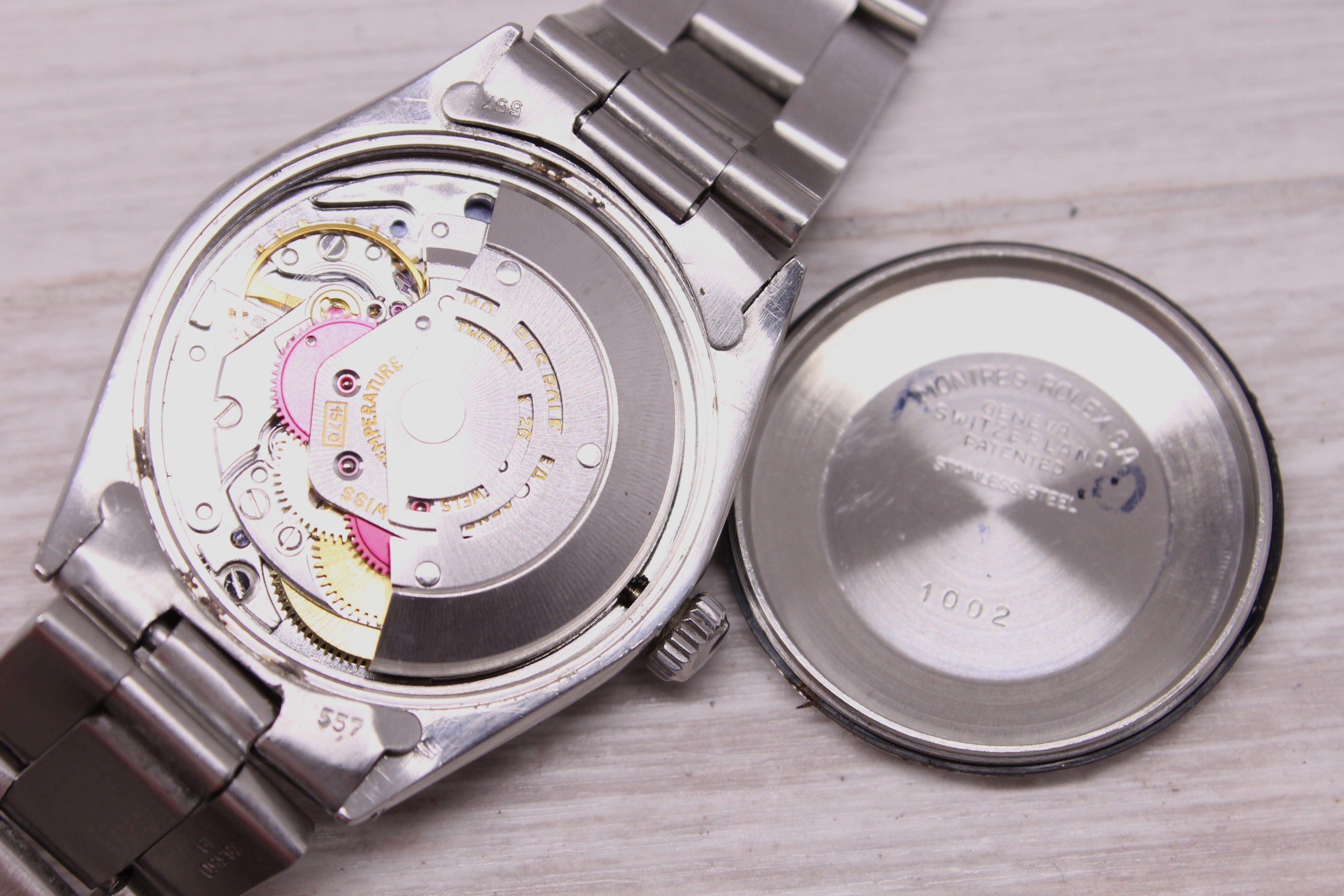 Vintage c.1975 Rolex Oyster Perpetual 1002 34mm Watch ORIGINAL Purple Sigma Dial