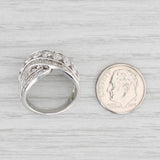 Light Gray New 2.10ctw Diamond Overlay Ring 14k White Gold Size 7 Cocktail