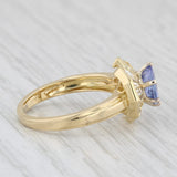 2.08ctw Round Tanzanite Diamond Ring 18k Yellow Gold Size 6.25