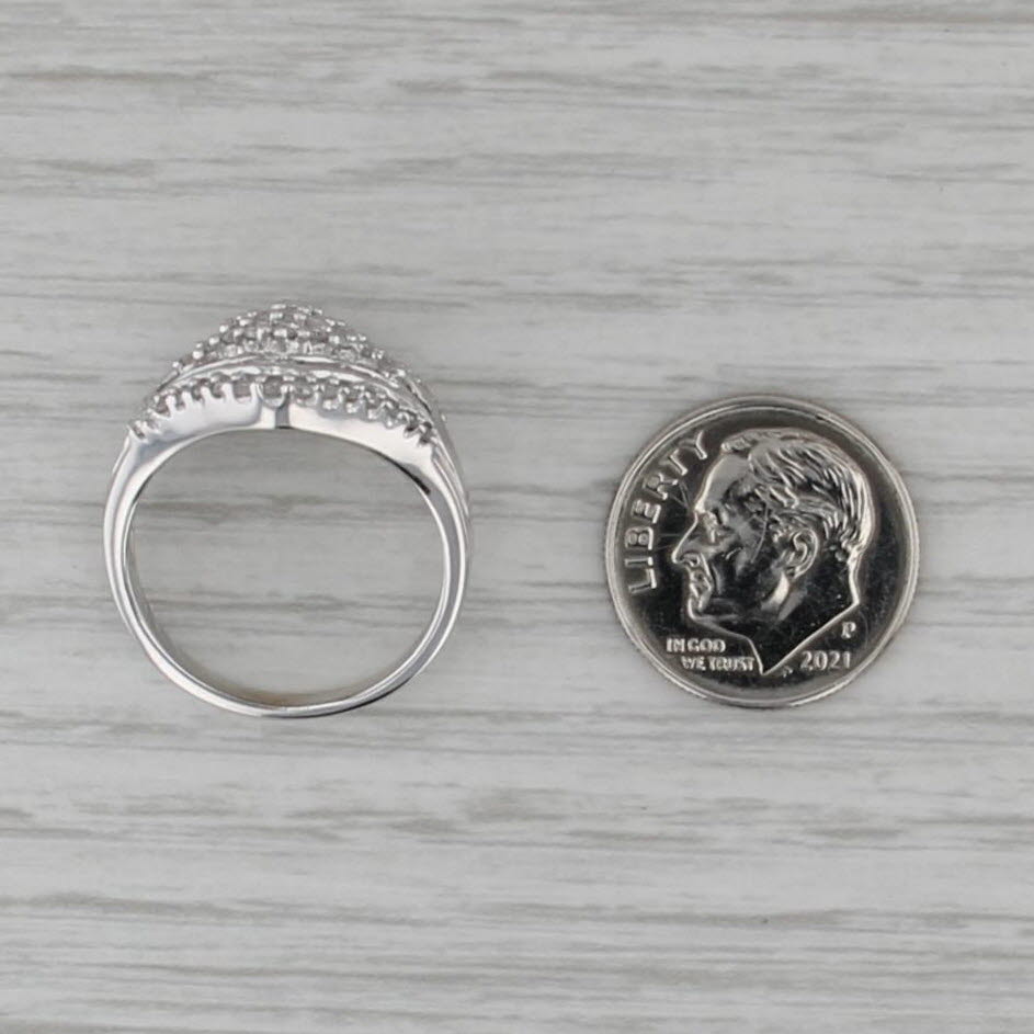 0.75ctw Diamond Custer Ring 10k White Gold Size 7