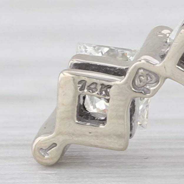 0.56ctw Diamond Journey Pendant Necklace 10k White Gold 18" Box Chain