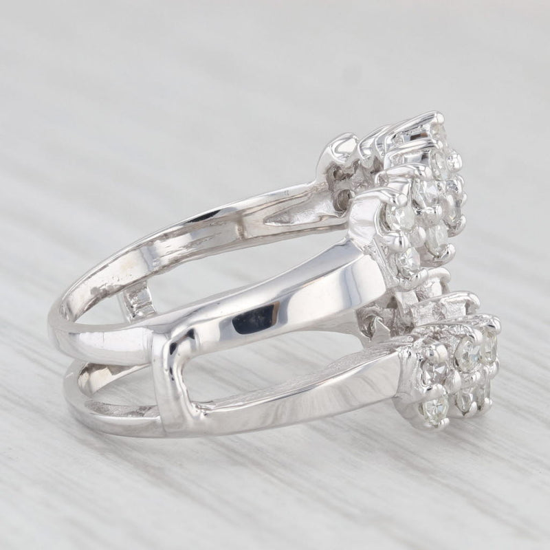 0.70ctw Diamond Ring Jacket Guard Wrap 14k White Gold Size 6.5 Wedding Bridal