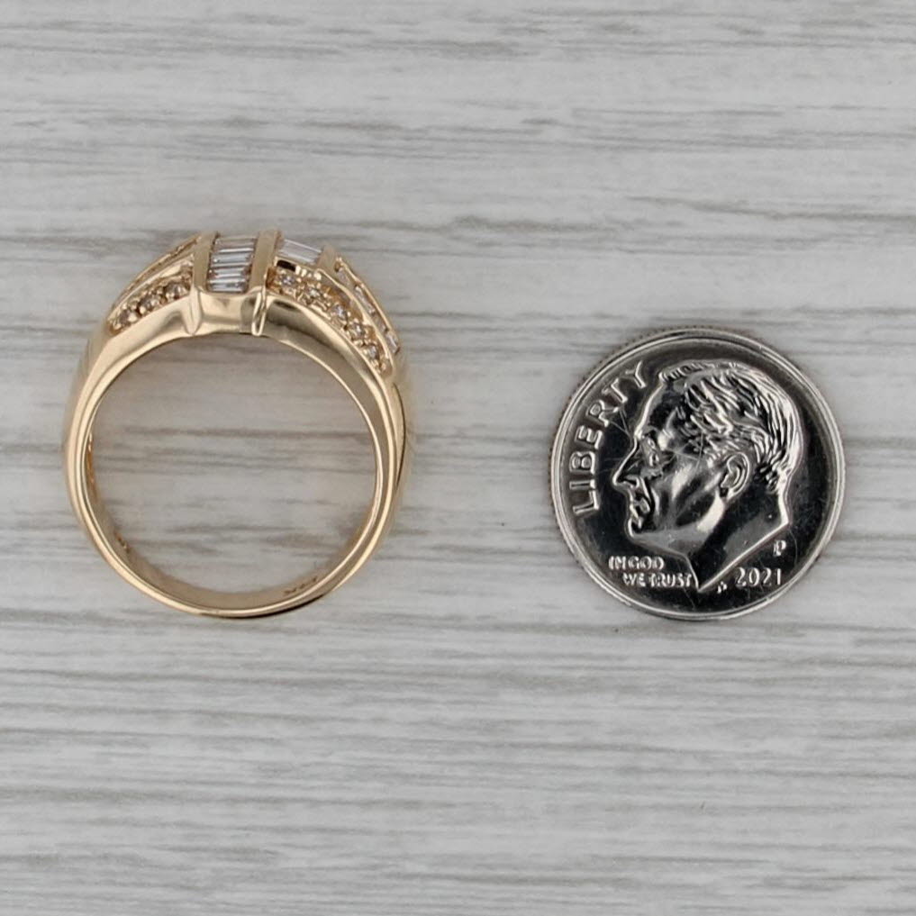 0.98ctw Diamond Geometric Ring 14k Yellow Gold Size 6.75-7