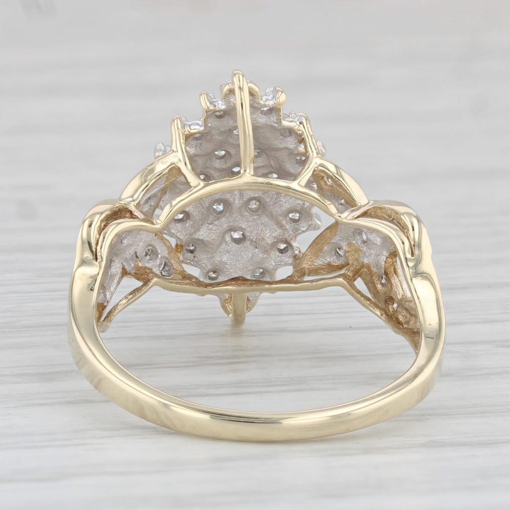 Light Gray 0.20ctw Diamond Cluster Ring 10k Yellow Gold Size 7.25