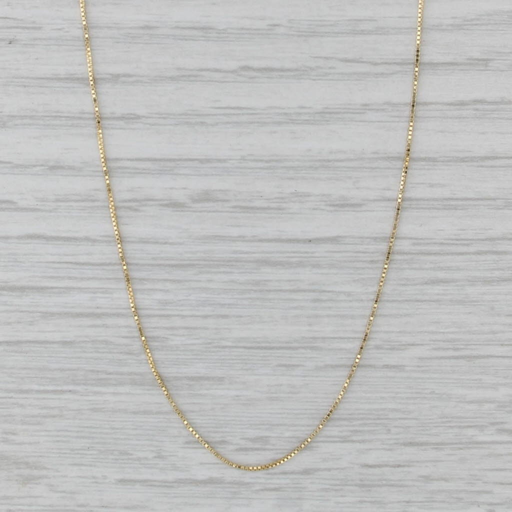 Box Chain Necklace 14k Yellow Gold 18.25" 0.6mm