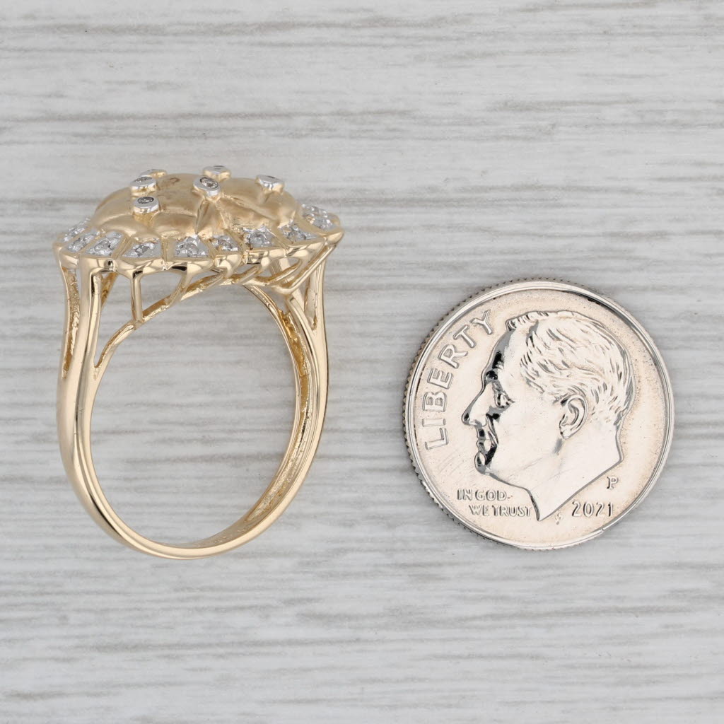 Gray 0.50ctw Diamond Heart Ring 14k Yellow Gold Size 7.25 Cocktail