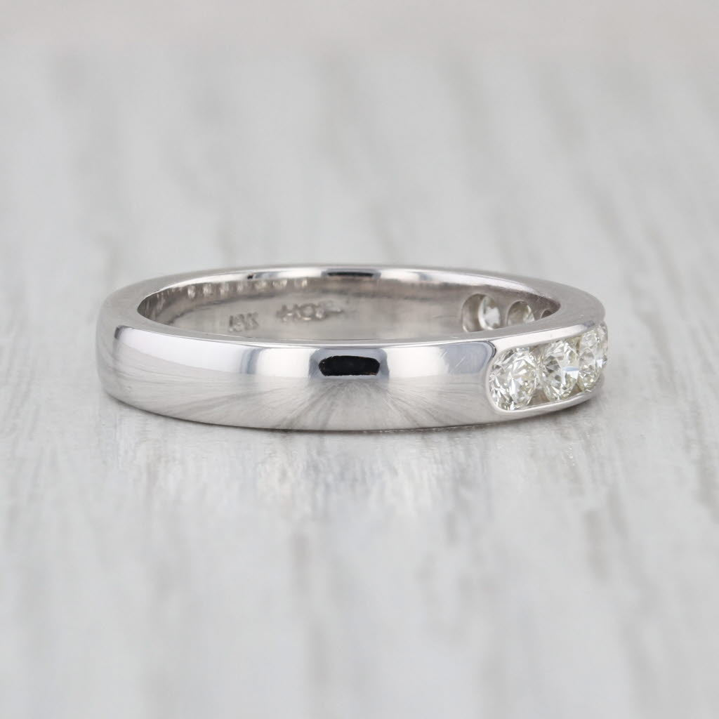 Hearts on Fire 0.70ctw Diamond Wedding Band 18k White Gold Size 8-8.25 Ring