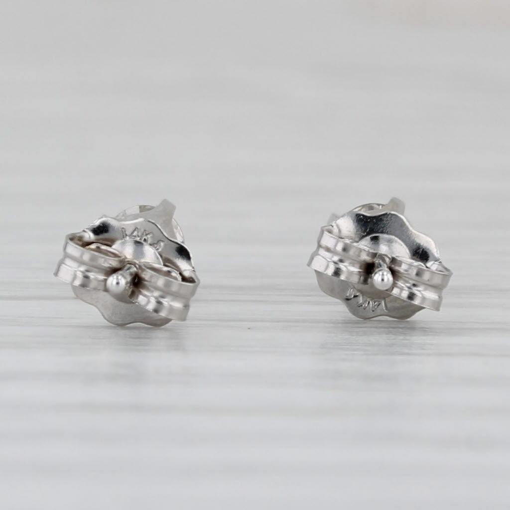 Light Gray 0.20ctw Diamond Stud Earrings 14k White Gold Round Solitaire Studs