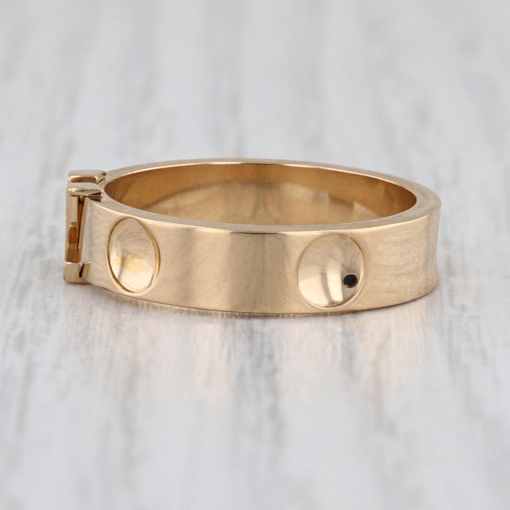 Louis Vuitton Empreinte LV Band Ring 18k Yellow Gold Size 8.5 58 Stackable