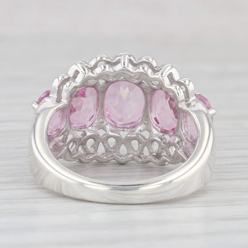 4.50ctw Pink Mystic Topaz Ring Sterling Silver Size 6