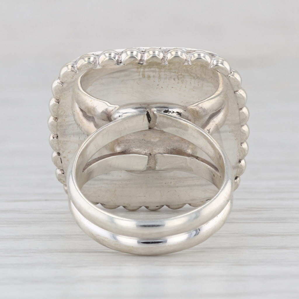 Lace Agate Chalcedony Ring Sterling Silver Size 6 Statement