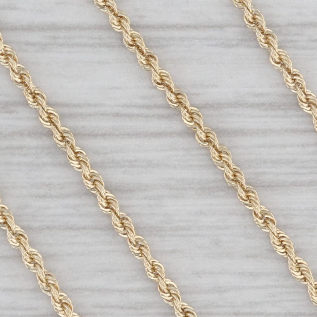 Gray 18" 1.3mm Rope Chain Necklace 14k Yellow Gold