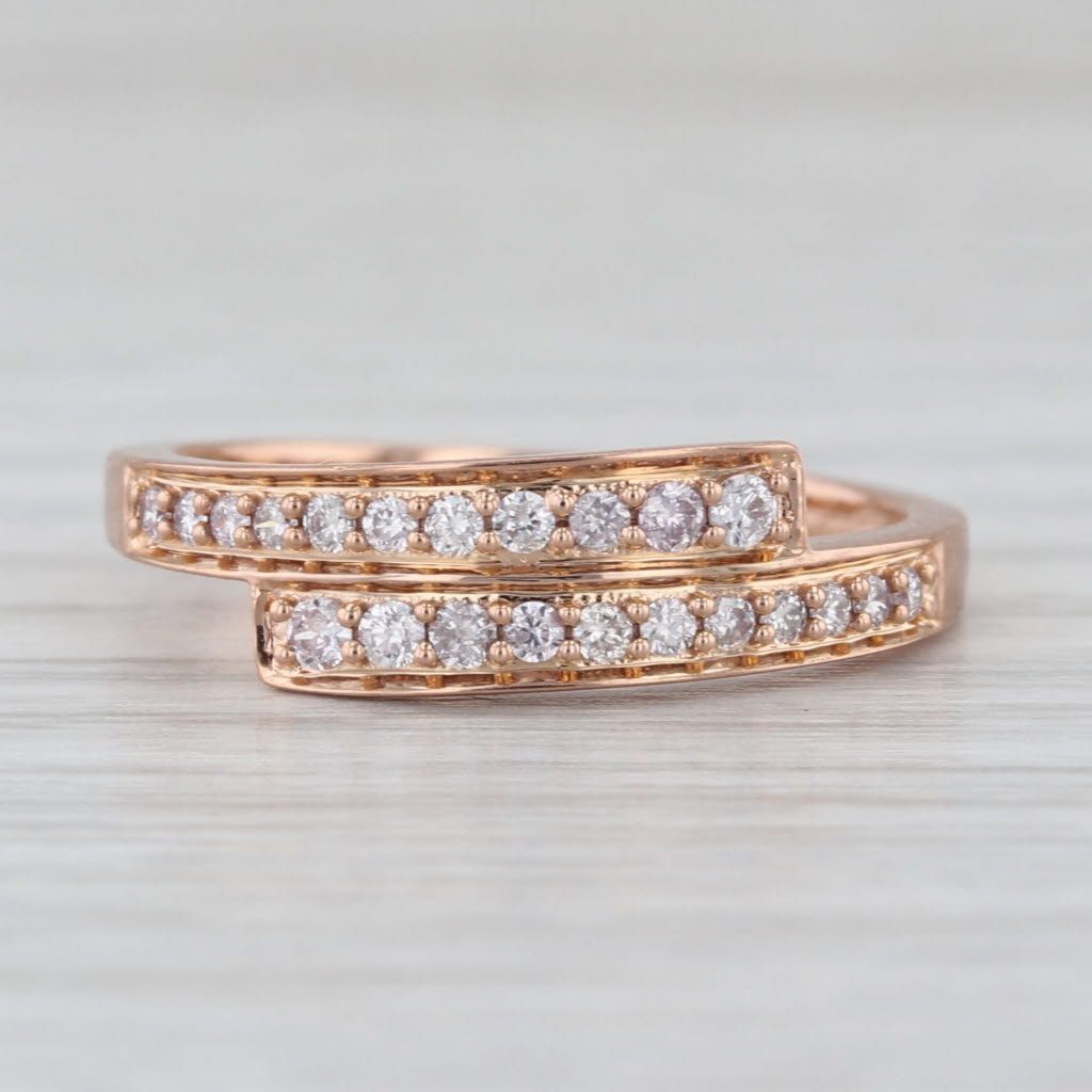 0.16ctw Diamond Bypass Ring 18k Rose Gold Size 7.25 Stackable
