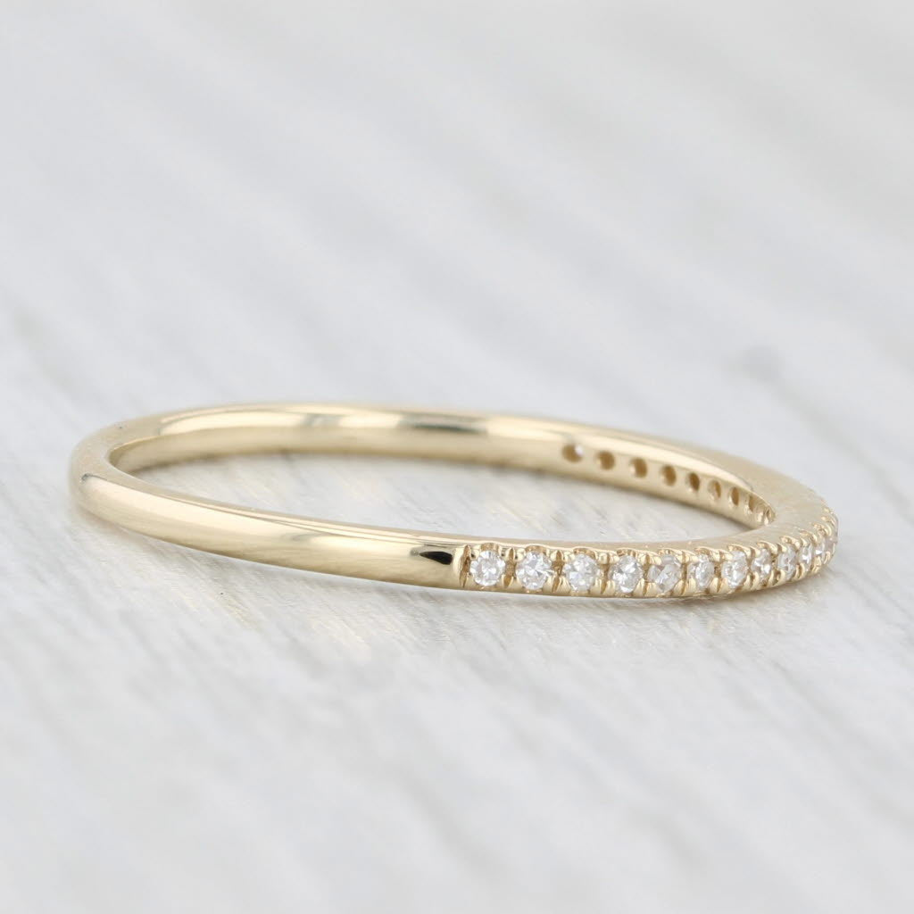 Light Gray 0.10ctw Diamond Stackable Wedding Band Size 7 10k Yellow Gold Ring