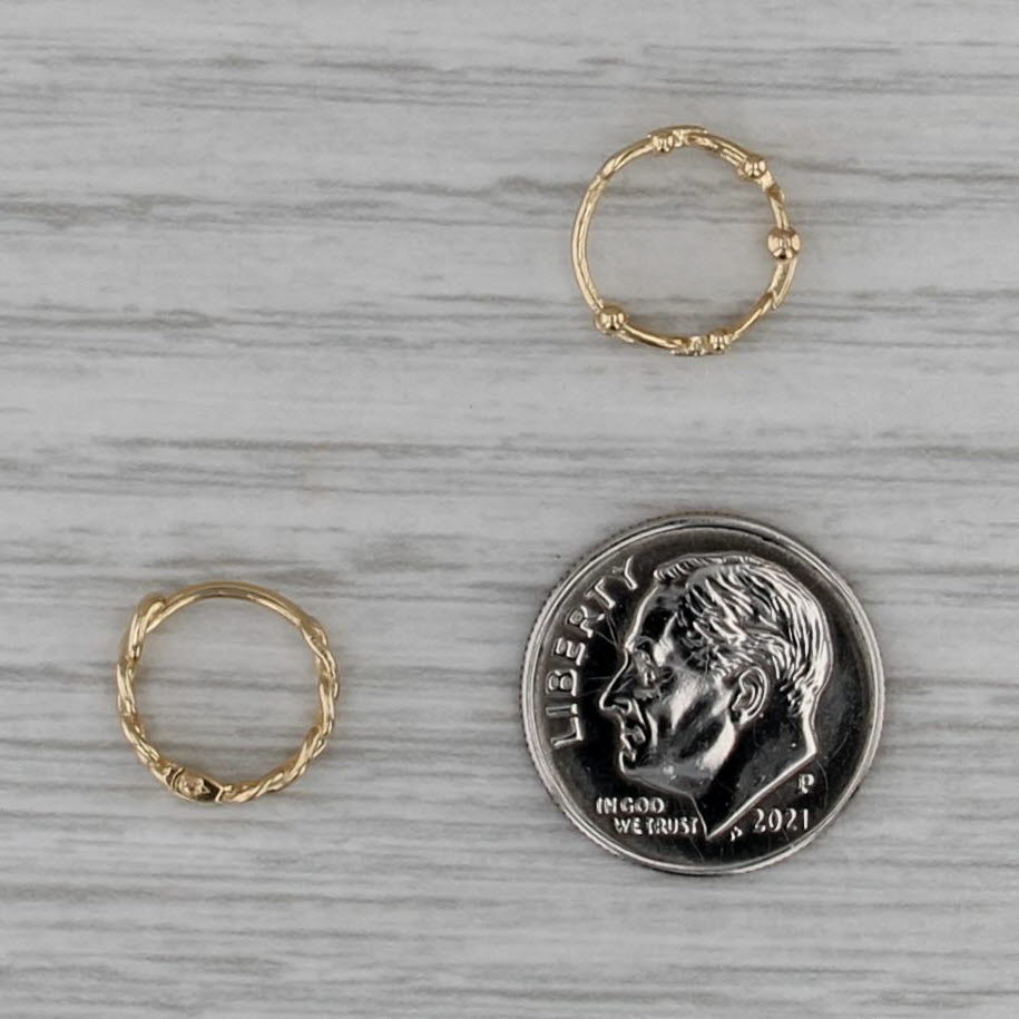 Small Horse Bit Hoop Earrings 18k Yellow Gold Round Hoops