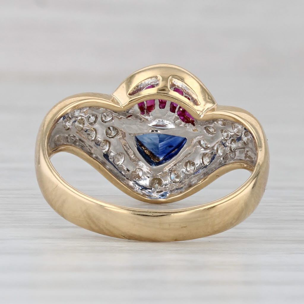 Gray 1.25ctw Ruby Sapphire Diamond Ring 18k Yellow Gold Size 6.5