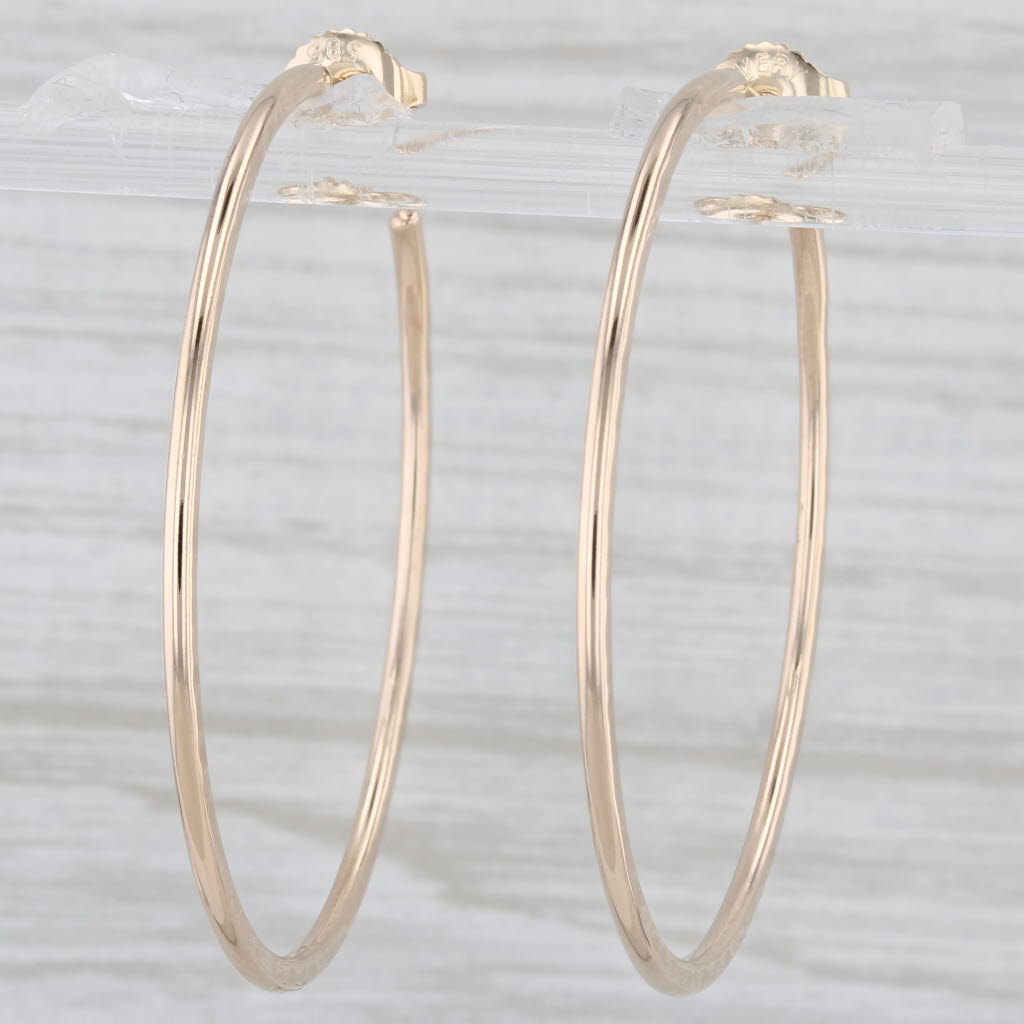 Light Gray James Avery Hammered Hoop Earrings 14k Yellow Gold Round Hoops