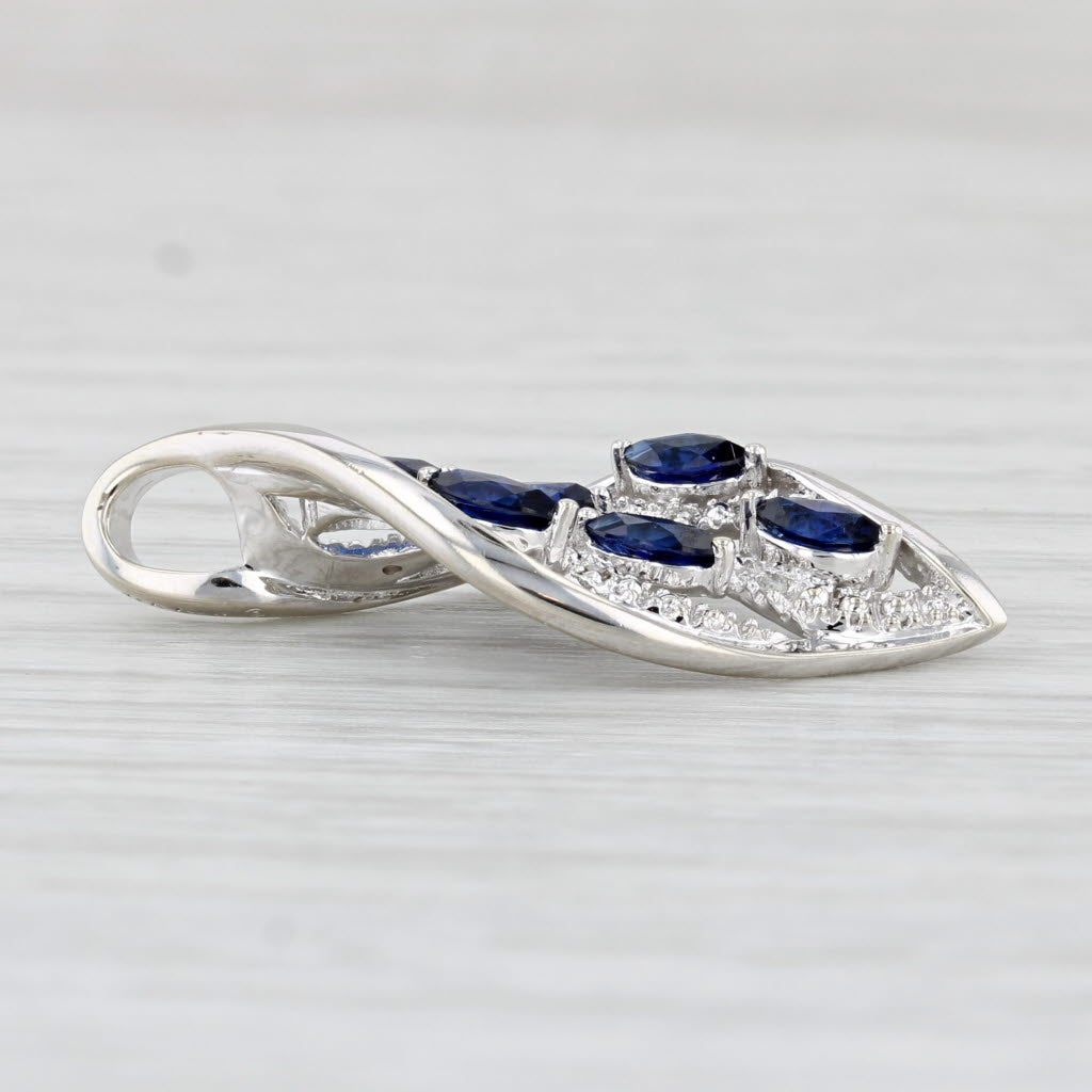 Light Gray 0.78ctw Lab Created Sapphire Diamond Pendant 10k White Gold