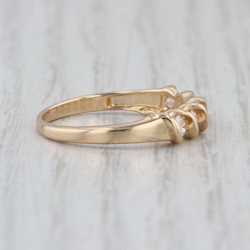 0.50ctw Diamond 5-Stone Ring 14k Yellow Gold Size 7 Stackable Wedding Band