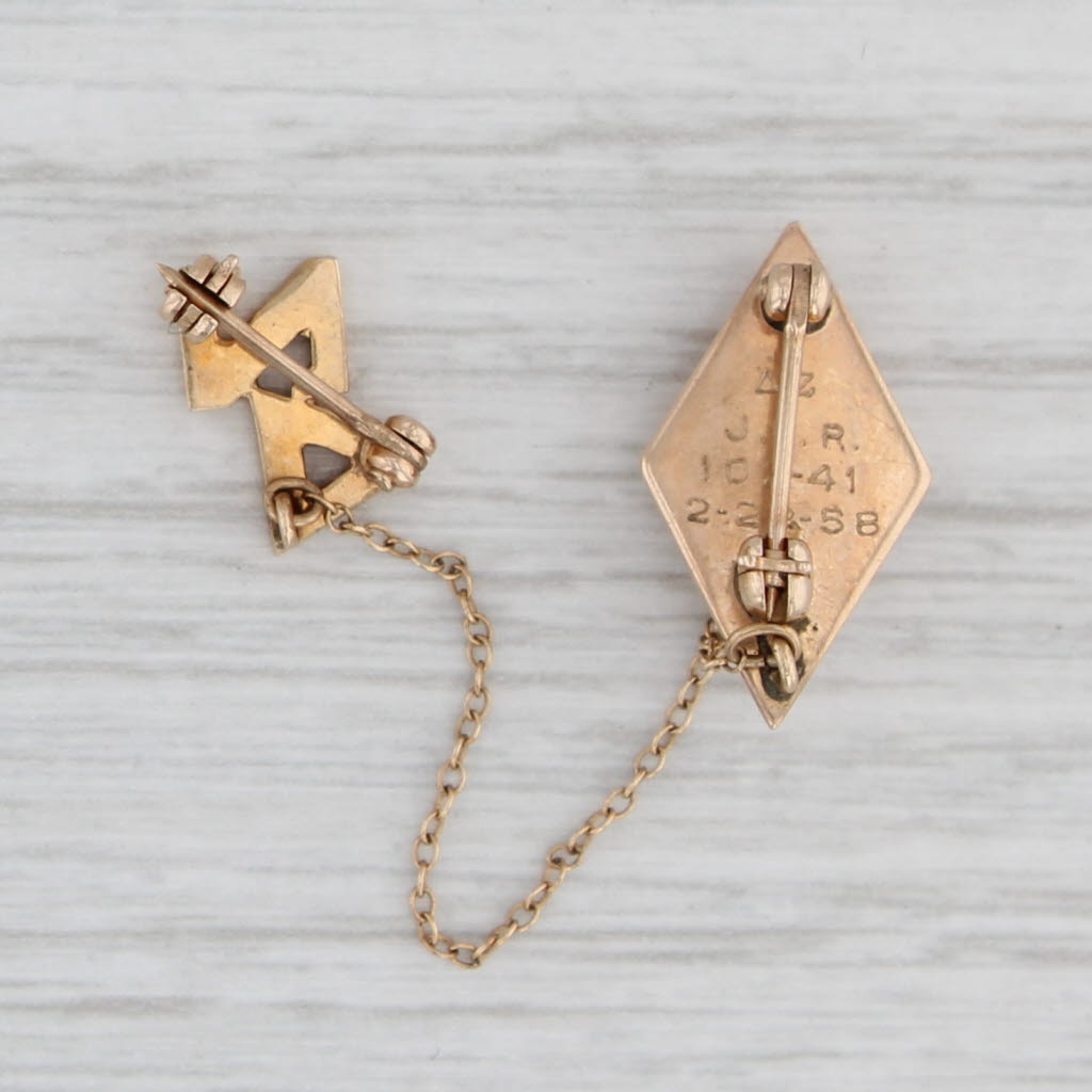 Delta Sigma Phi Badge 10k Gold Pharaoh Vintage Fraternity Pin Chapter ...
