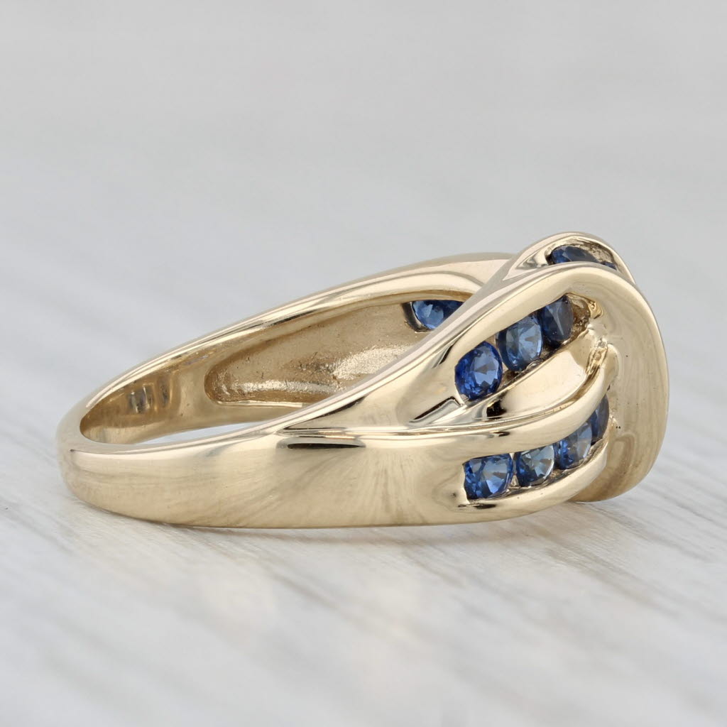 Gray 1ctw Blue Sapphire Knot Ring 14k Yellow Gold Size 5