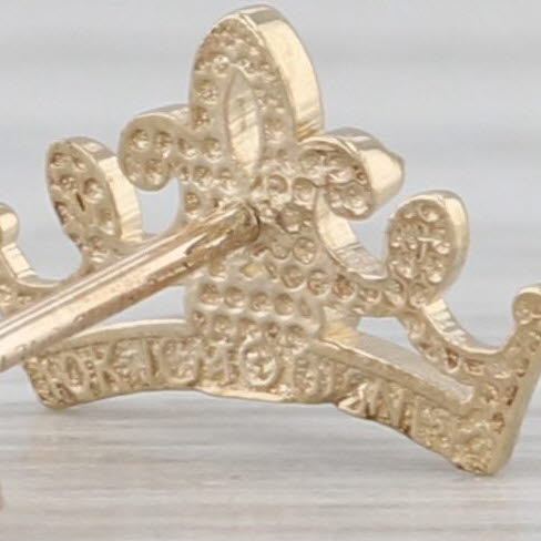 Disney Frozen Crown Stud Earrings 10k Yellow White Gold Studs