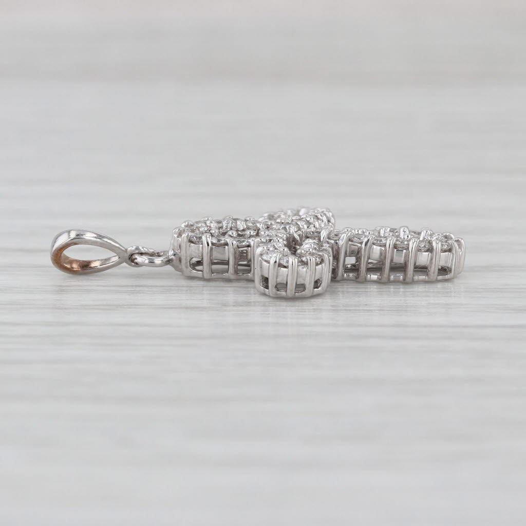 0.50ctw Diamond Cross Pendant 14k White Gold