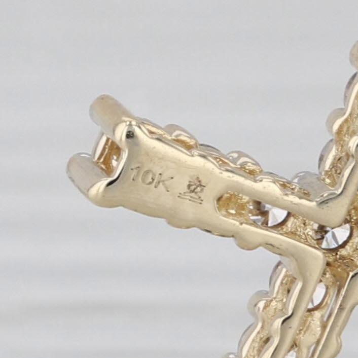 0.40ctw Champagne Diamond Cross Pendant 10k Yellow Gold