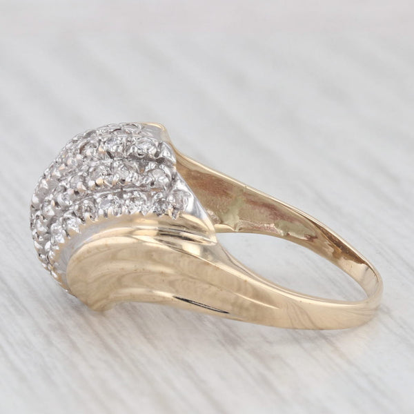 0.47ctw Scalloped Diamond Ring 10k Yellow White Gold Size 7.25