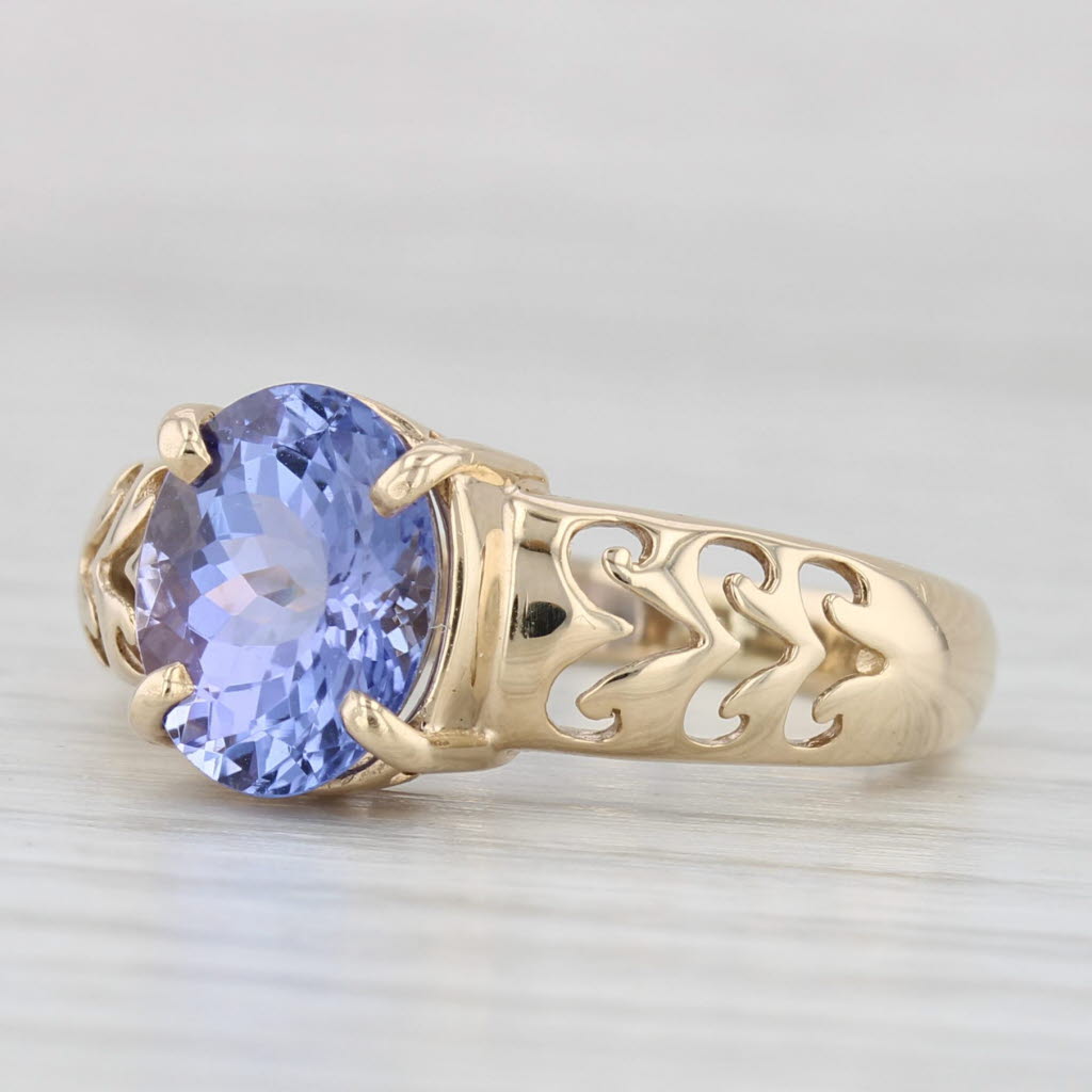 Light Gray 2.58ct Oval Tanzanite Solitaire Ring 10k Yellow Gold Size 7.25