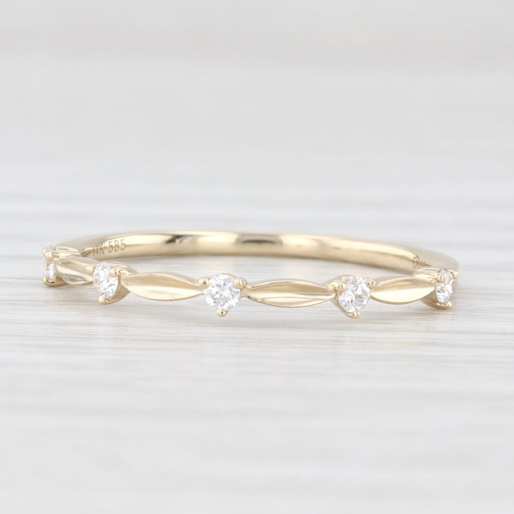 Light Gray New 0.10ctw Diamond Stackable Ring 14k Yellow Gold Size 6.5 Wedding Band