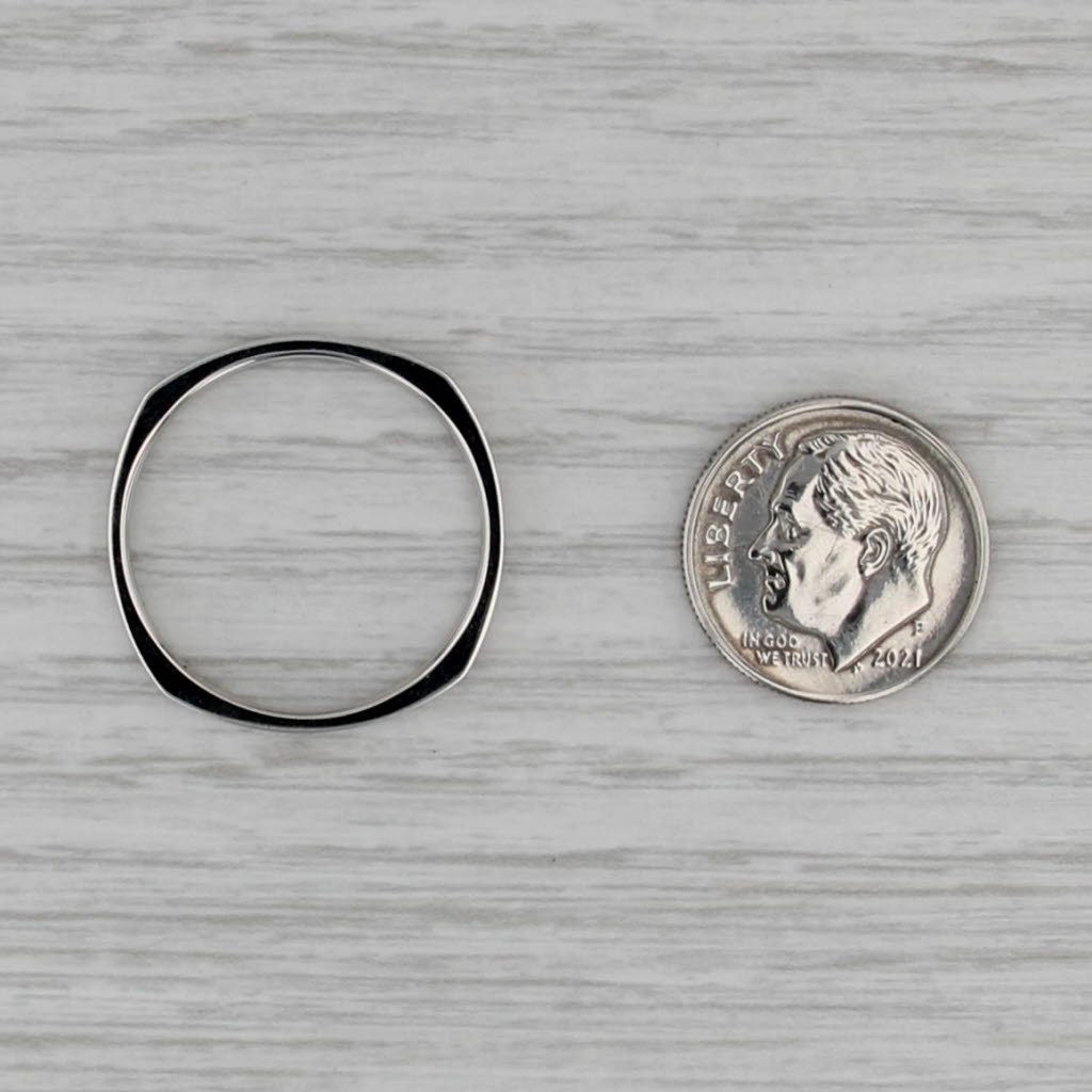 Euroshank Beveled Band Platinum Size 10.5 Ring Stackable Wedding Ring