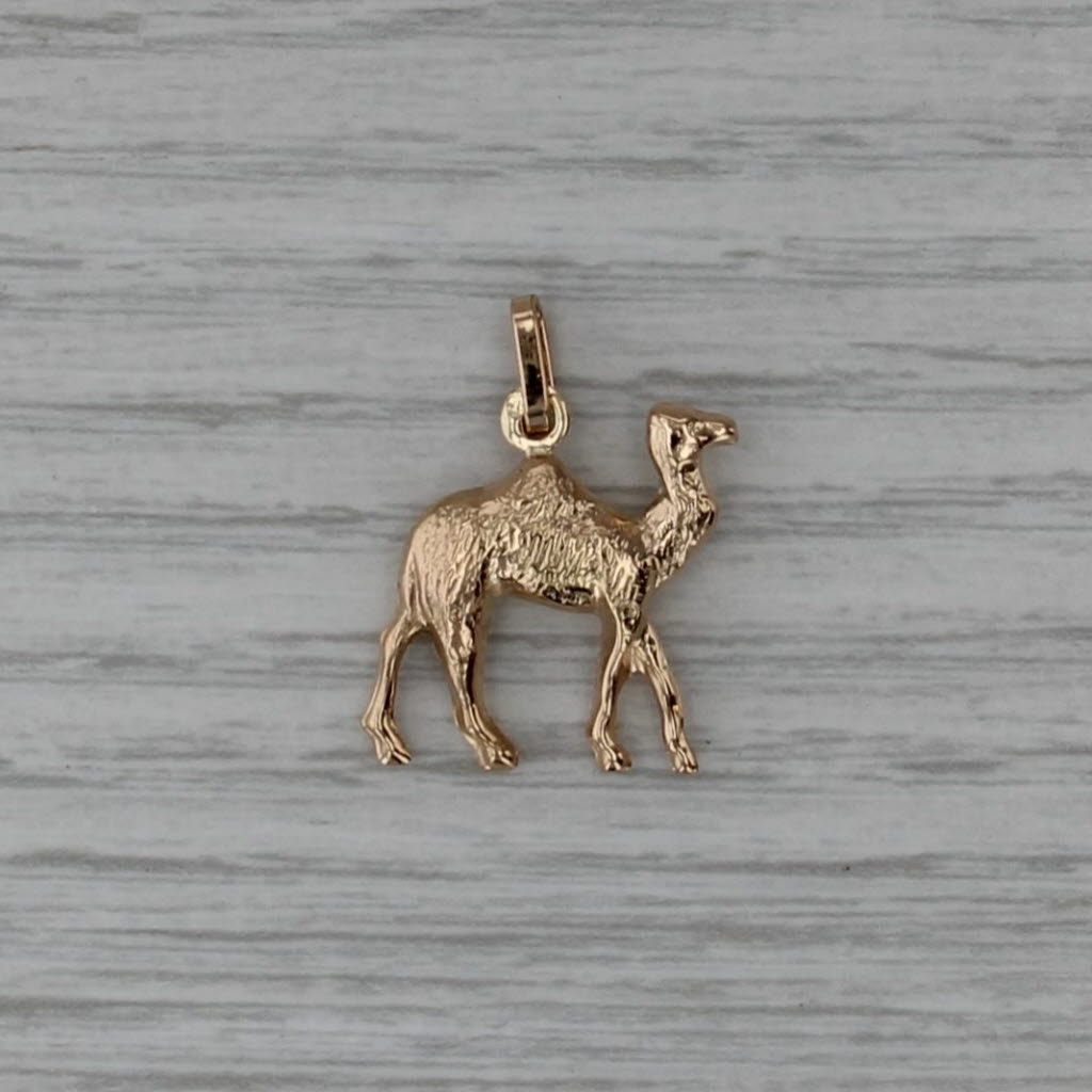 Camel Pendant 14k Yellow Gold 3D Animal Charm