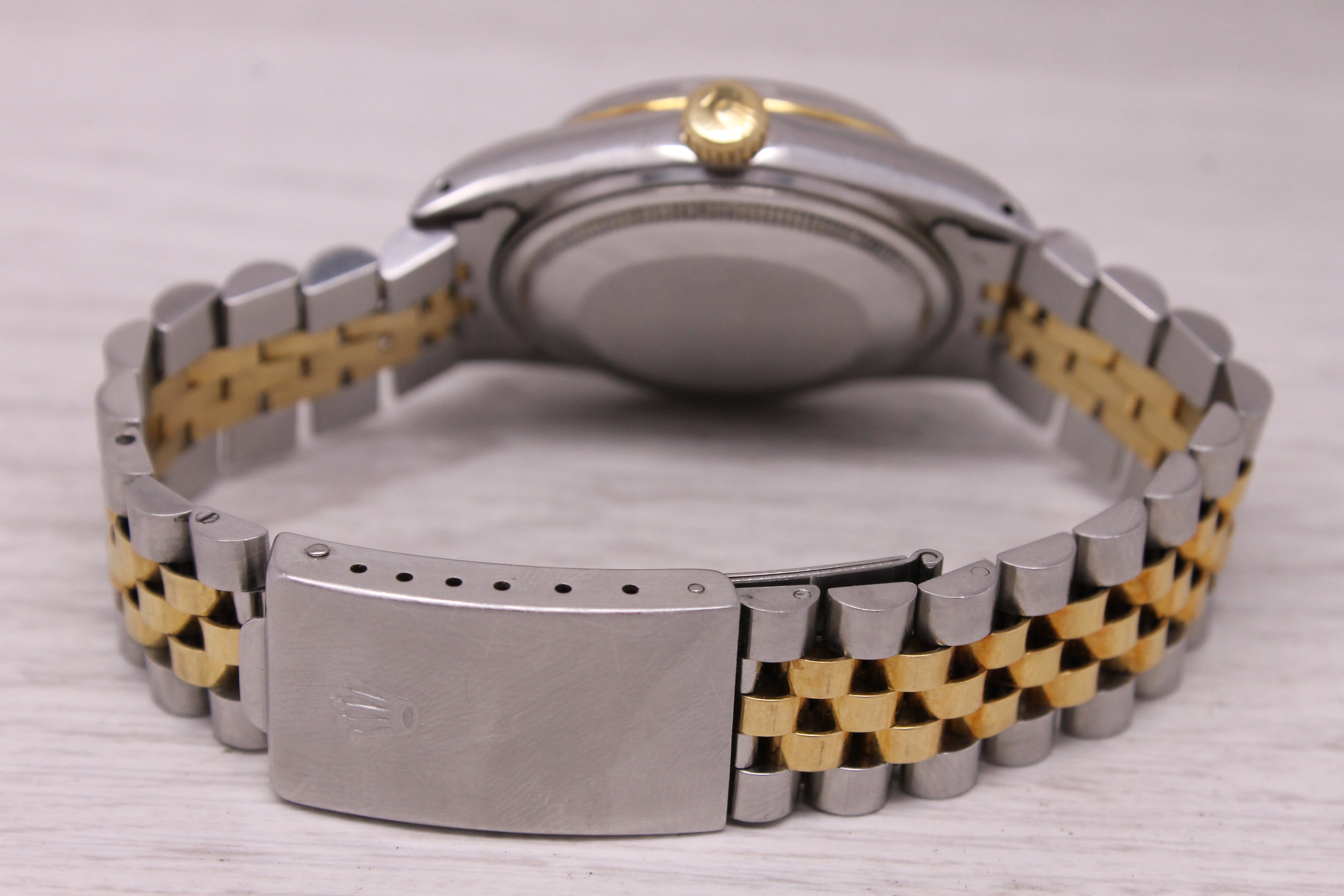 1984 Rolex Datejust 16013 36mm Automatic Watch Original Black Dial 18k & Steel