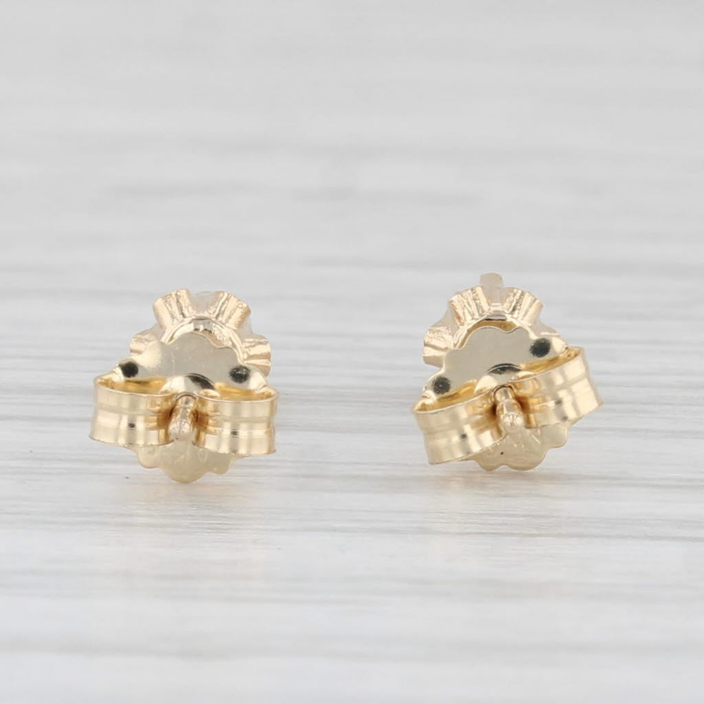 Light Gray Round Diamond Solitaire Buttercup Stud Earrings 14k Yellow Gold