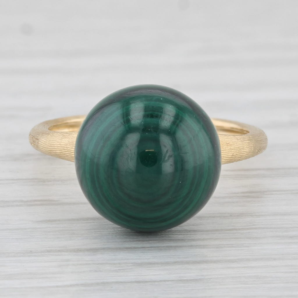 Marco Bicego Africa Green Malachite Bead Ring 18k Yellow Gold Size 7.25