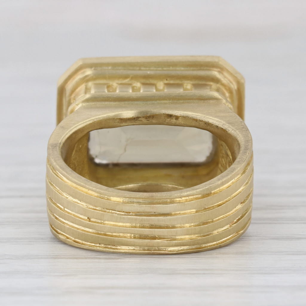 Slane & Slane 7.70ct Citrine Solitaire Ring 18k Yellow Gold Size 5 Cocktail