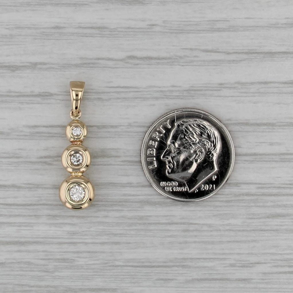 0.23ctw Graduated 3-Stone Journey Pendant 14k Yellow Gold