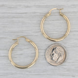 Gray Round Hoop Earrings 14k Yellow Gold Snap Top Pierced Hoops