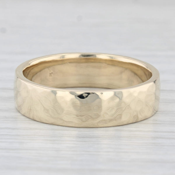 Men's Hammered Wedding Band 10k Yellow Gold Size 12.5 Ring