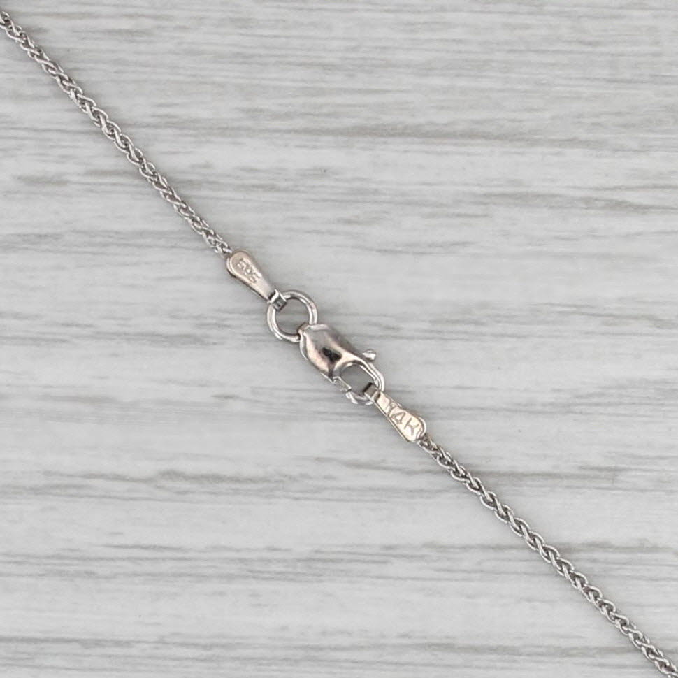 Wheat Chain Necklace 14k White Gold 18.25" 1.2mm