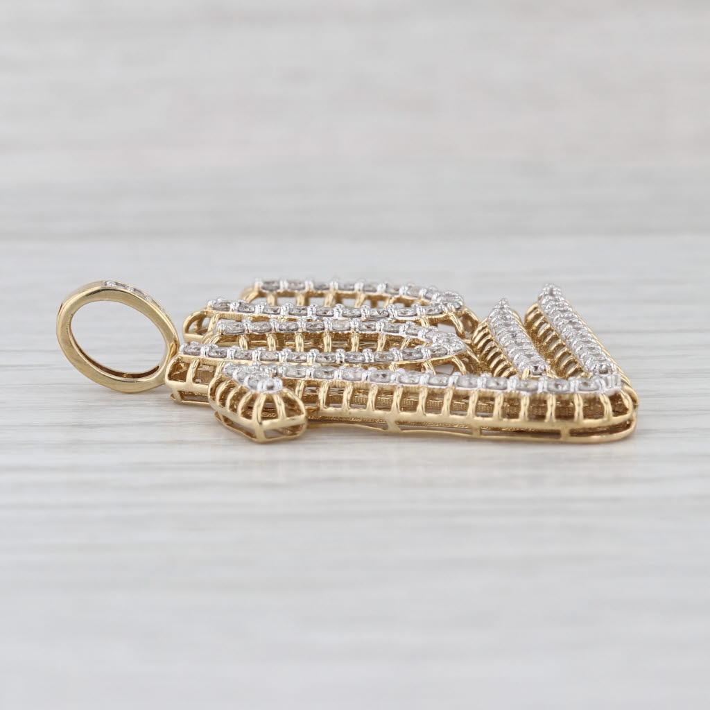 2.25ctw Diamond 100 Emoji Statement Pendant 10k Yellow Gold