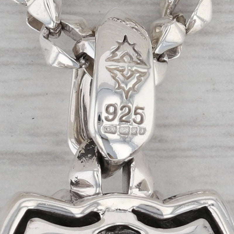 Gray Stephen Webster Super Stud Pendant Necklace Sterling Silver Blue Quartz 16.5”